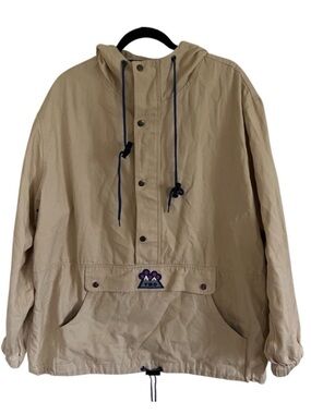 Round Two Beige Avalanche Parka Anorak Pullover Jacket Large
